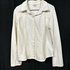 Vintage Basic Threads Santa Monica White Collared Shirt
